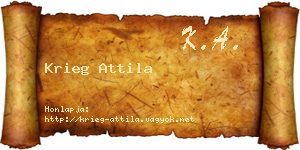 Krieg Attila névjegykártya